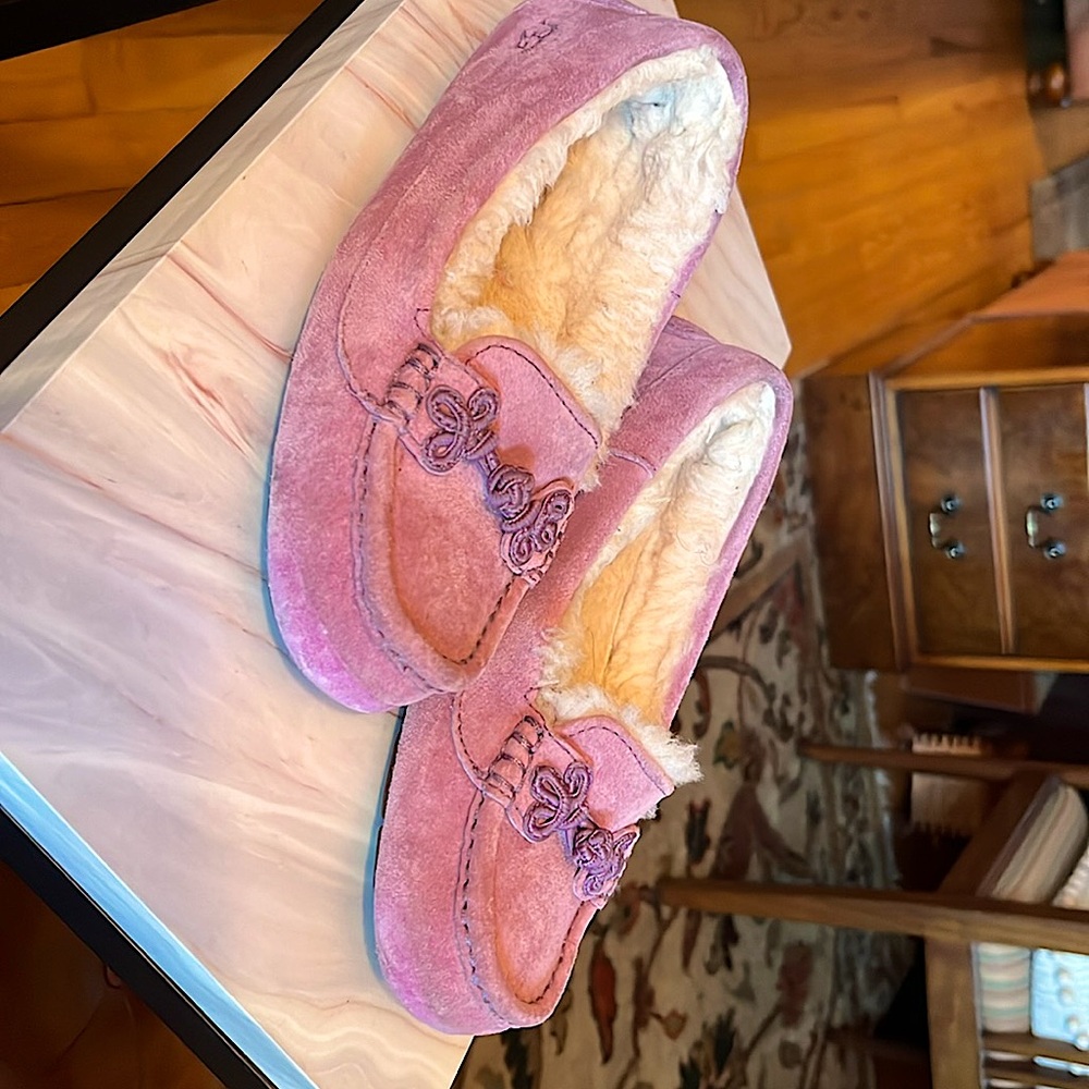 UGG shearling moccasins lavender